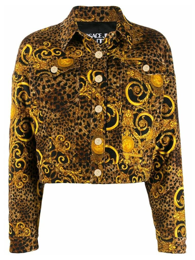Versace Jeans Couture leopard print jacket - Yellow