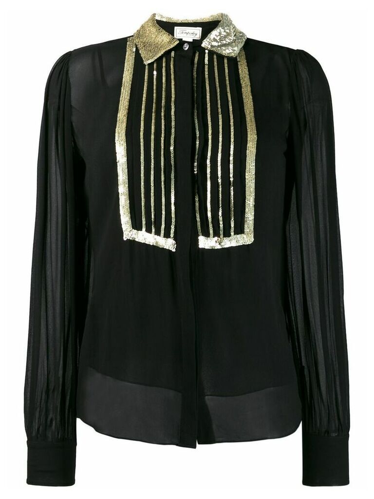 Temperley London sequin embroidered blouse - Black