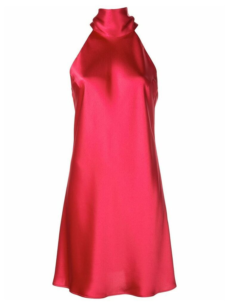 Galvan pussy bow satin dress - Red