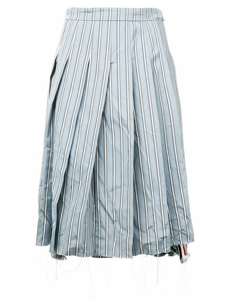 Thom Browne Tricolor Washed Stripe Pleated Skirt - Blue