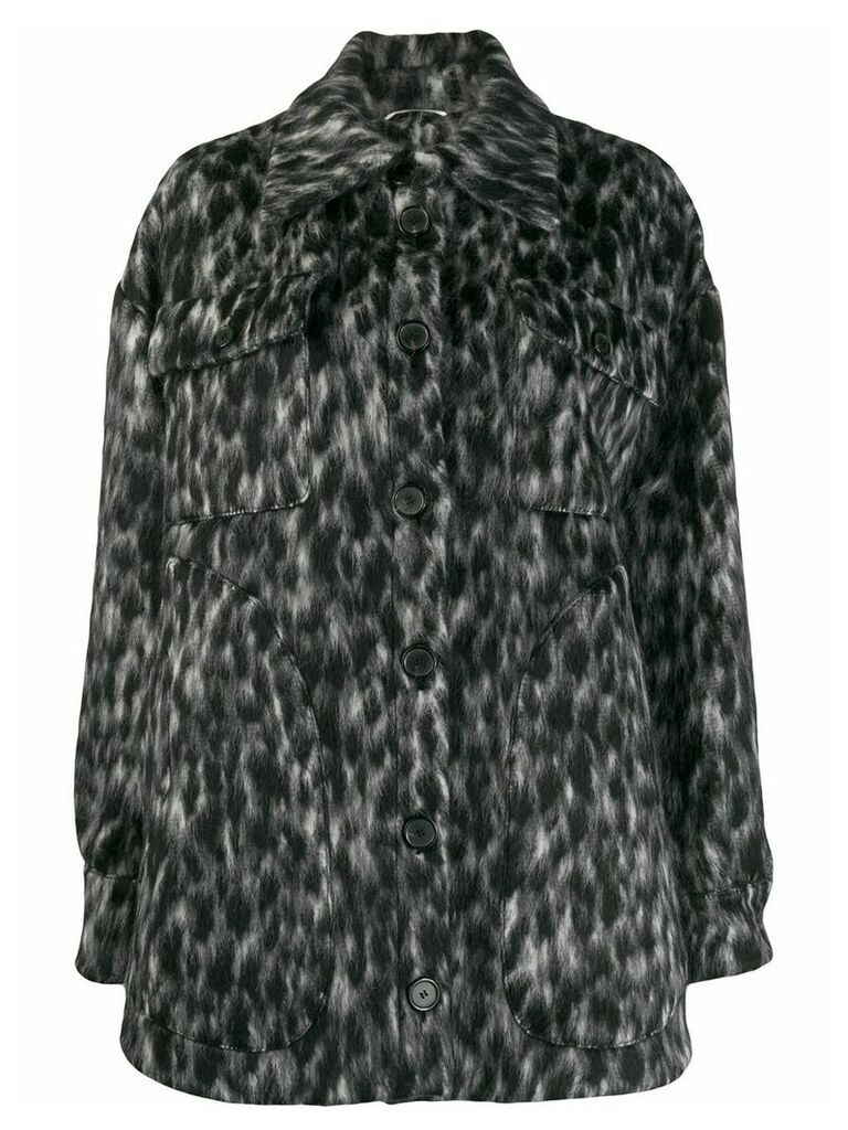 Rochas patterned coat - Black