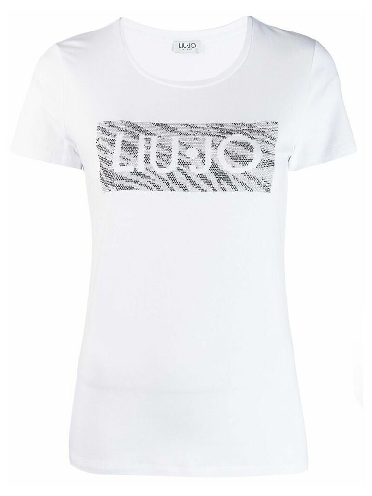 LIU JO crystal embellished logo T-shirt - White