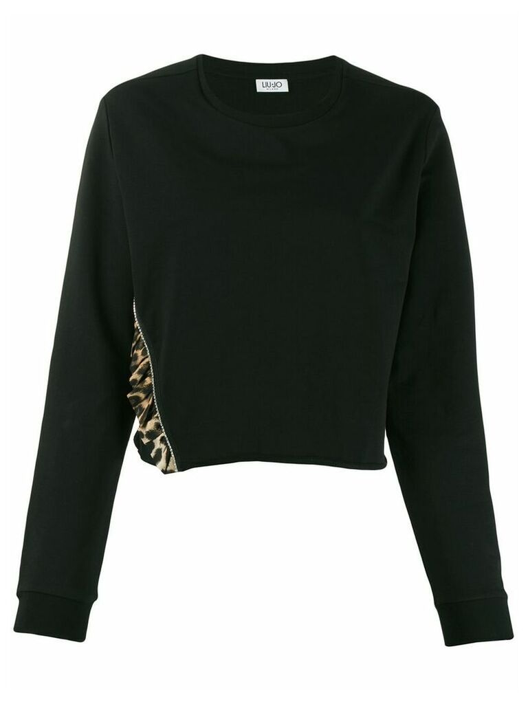 LIU JO leopard frill detail sweatshirt - Black