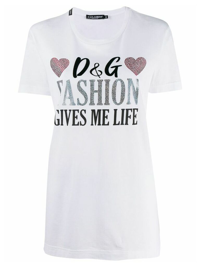Dolce & Gabbana rhinestone embellished T-shirt - White