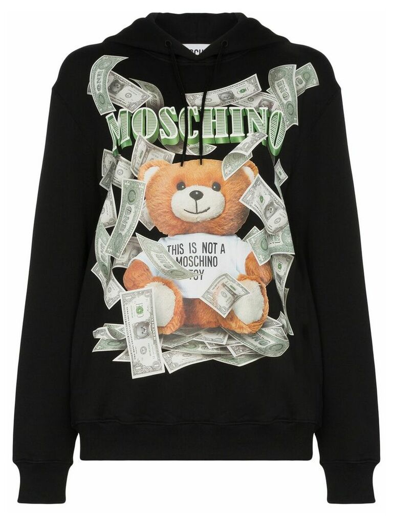 Moschino Bear print hoodie - Black