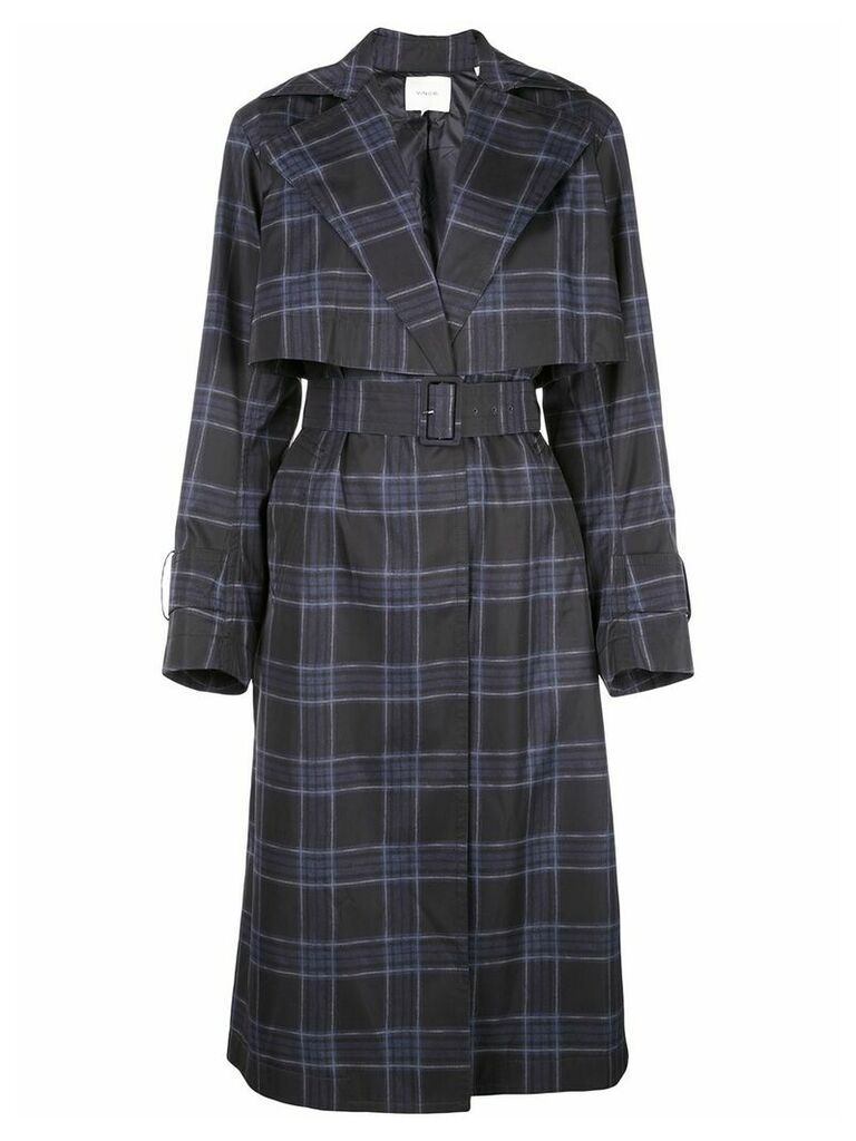Vince double-breasted checked coat - Blue