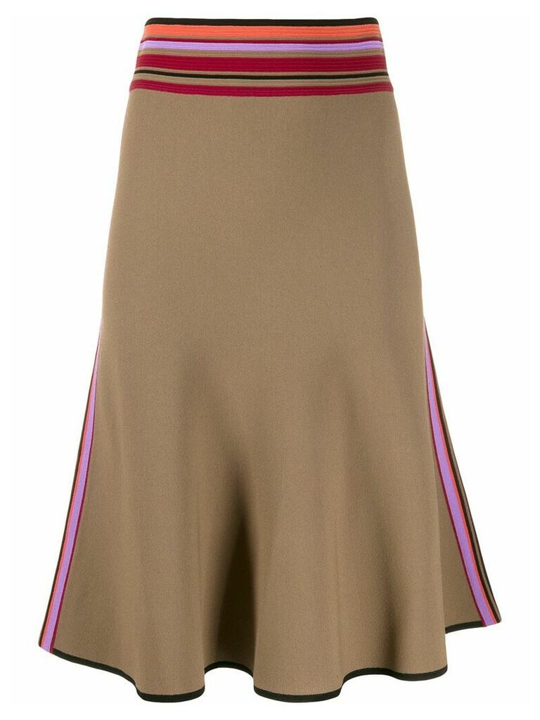 Diane von Furstenberg Roseha banded A-line skirt - Brown