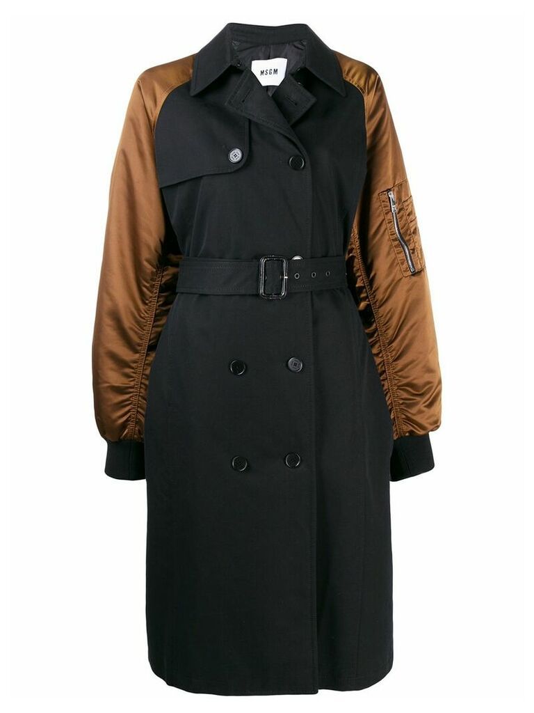 MSGM double-breasting bomber-style coat - Black