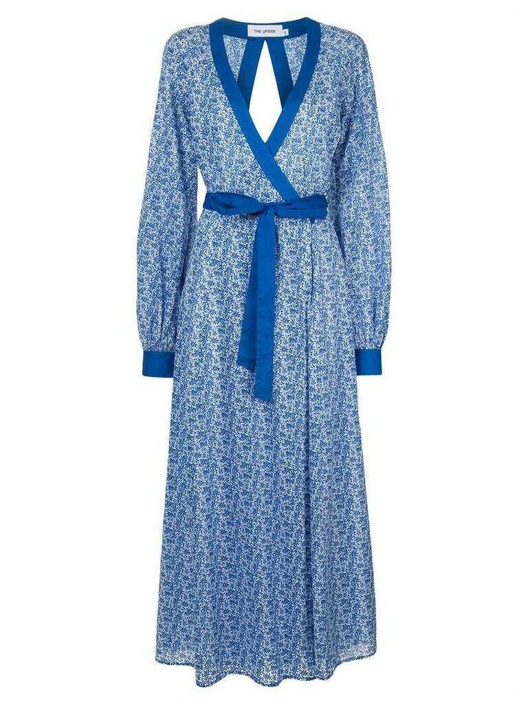 The Upside patterned wrap dress - Blue