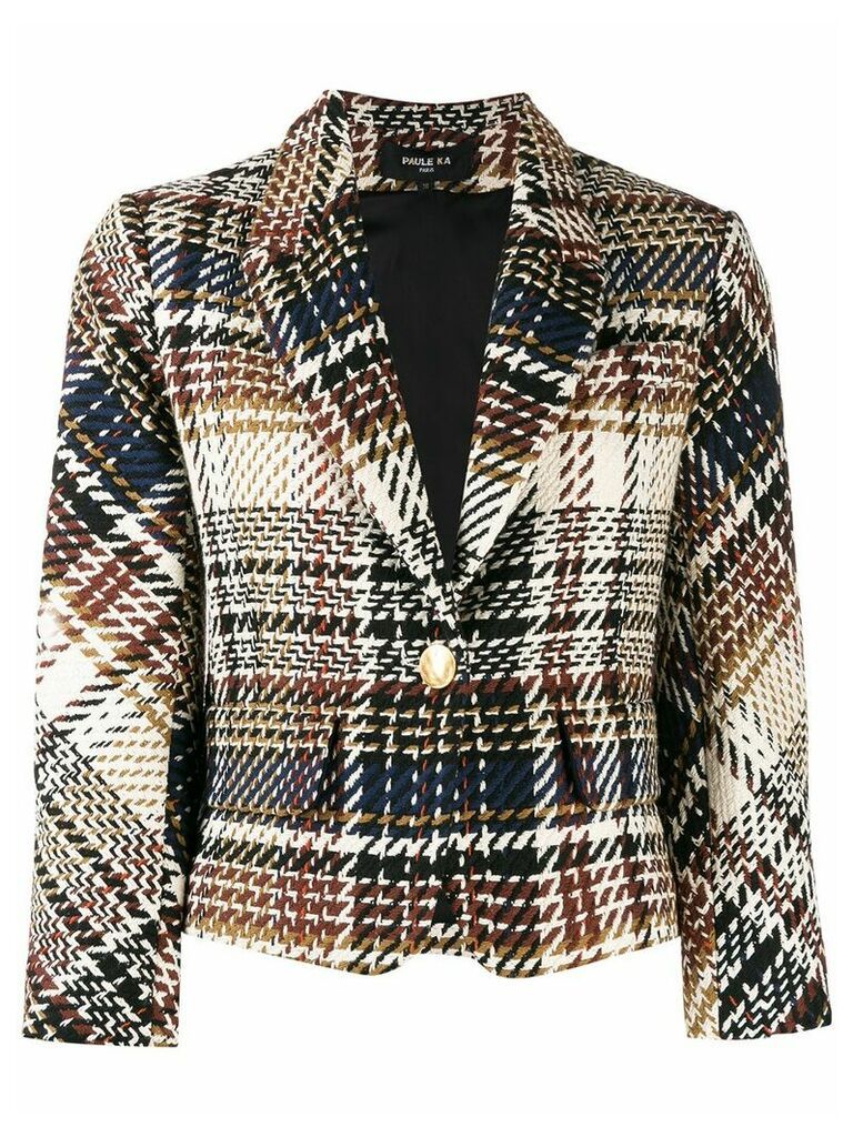 Paule Ka patterned fitted jacket - Brown