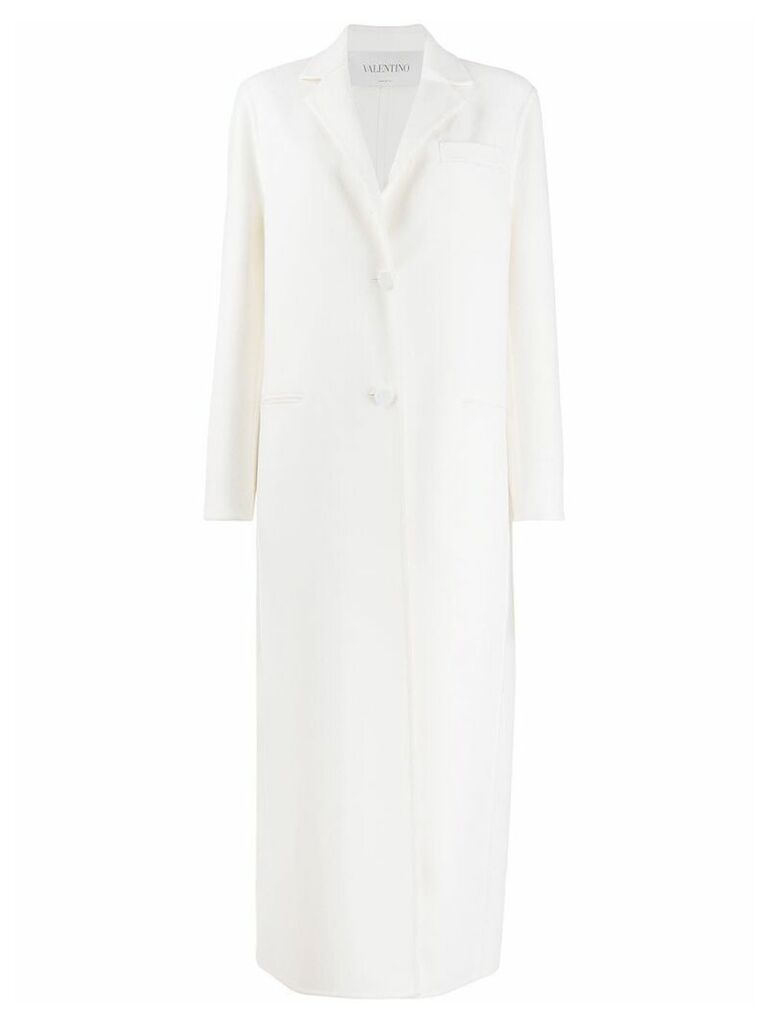 Valentino long single-breasted coat - White