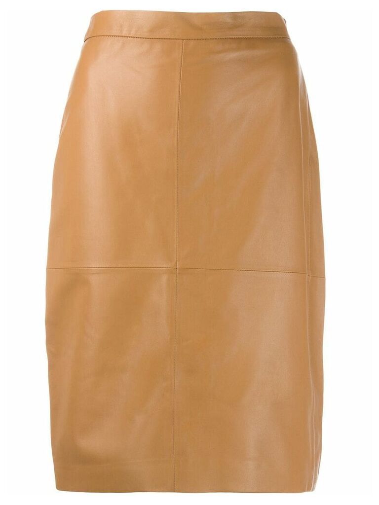 Federica Tosi high waisted leather skirt - NEUTRALS