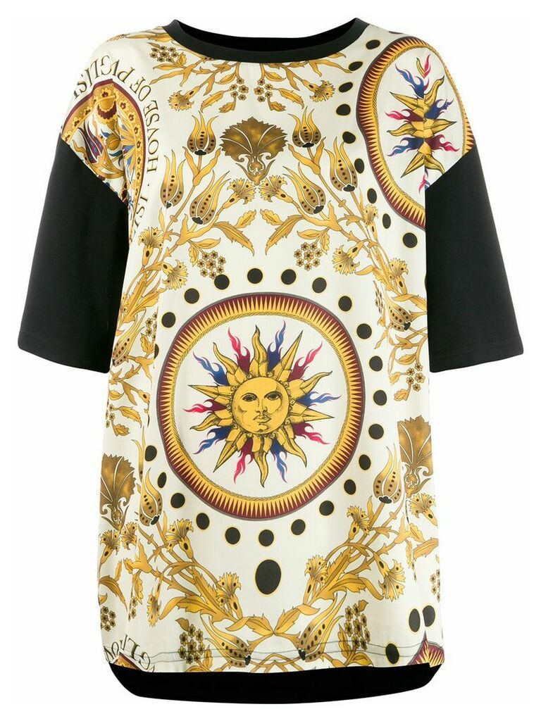 Fausto Puglisi contrasting sleeve printed T-shirt - NEUTRALS