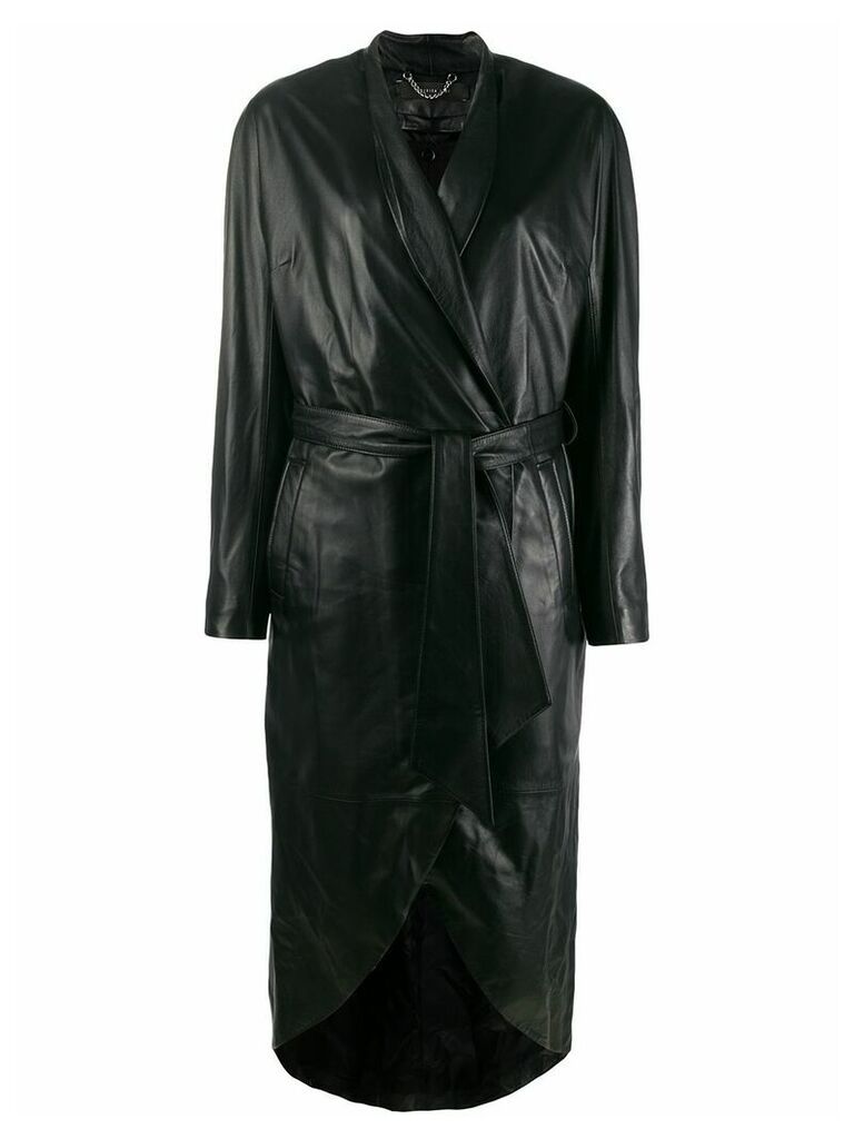 Federica Tosi wrap style leather coat - 002 Nero