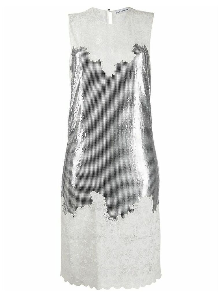 Paco Rabanne sequin lace dress - SILVER