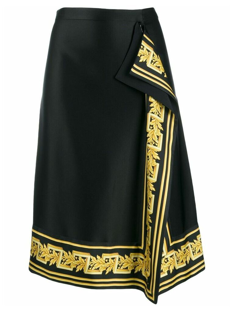 Versace baroque trim midi skirt - Black