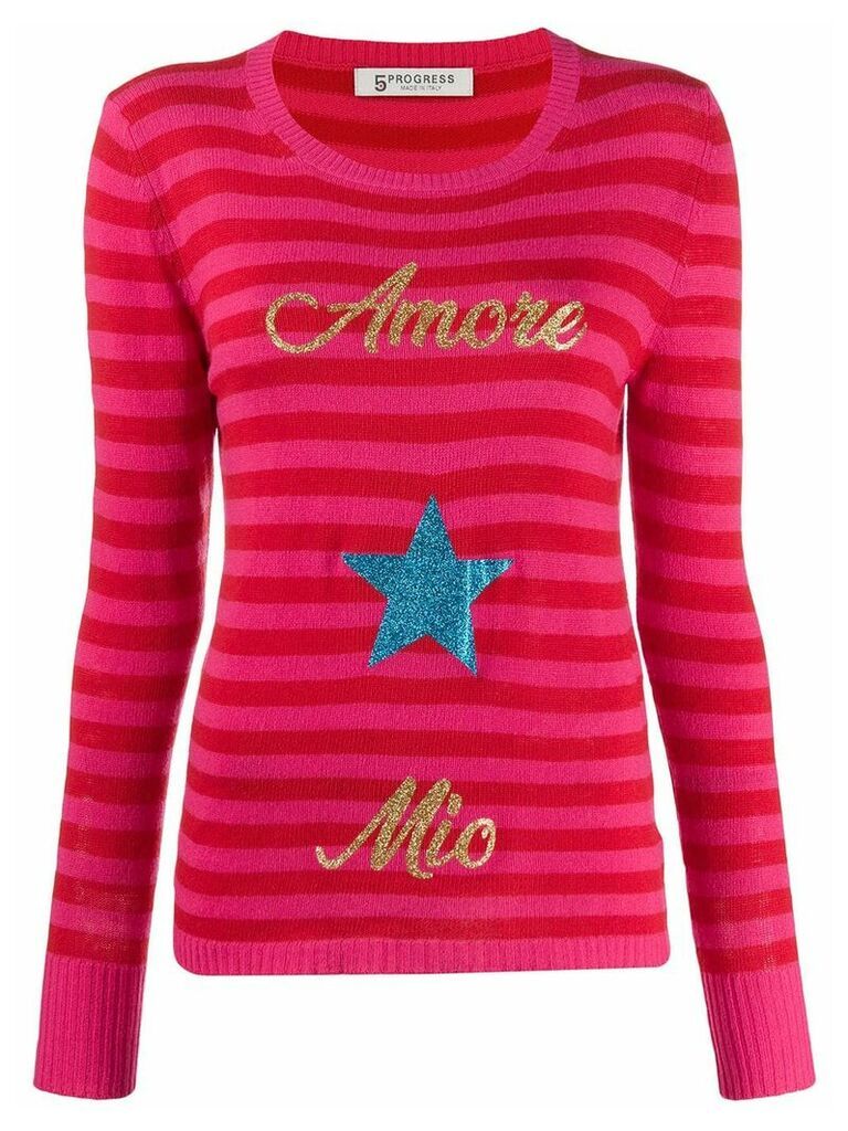 5 Progress Amore Mio striped jumper - Red