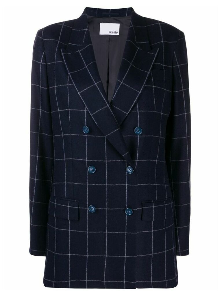 Each X Other checked oversized blazer - Blue