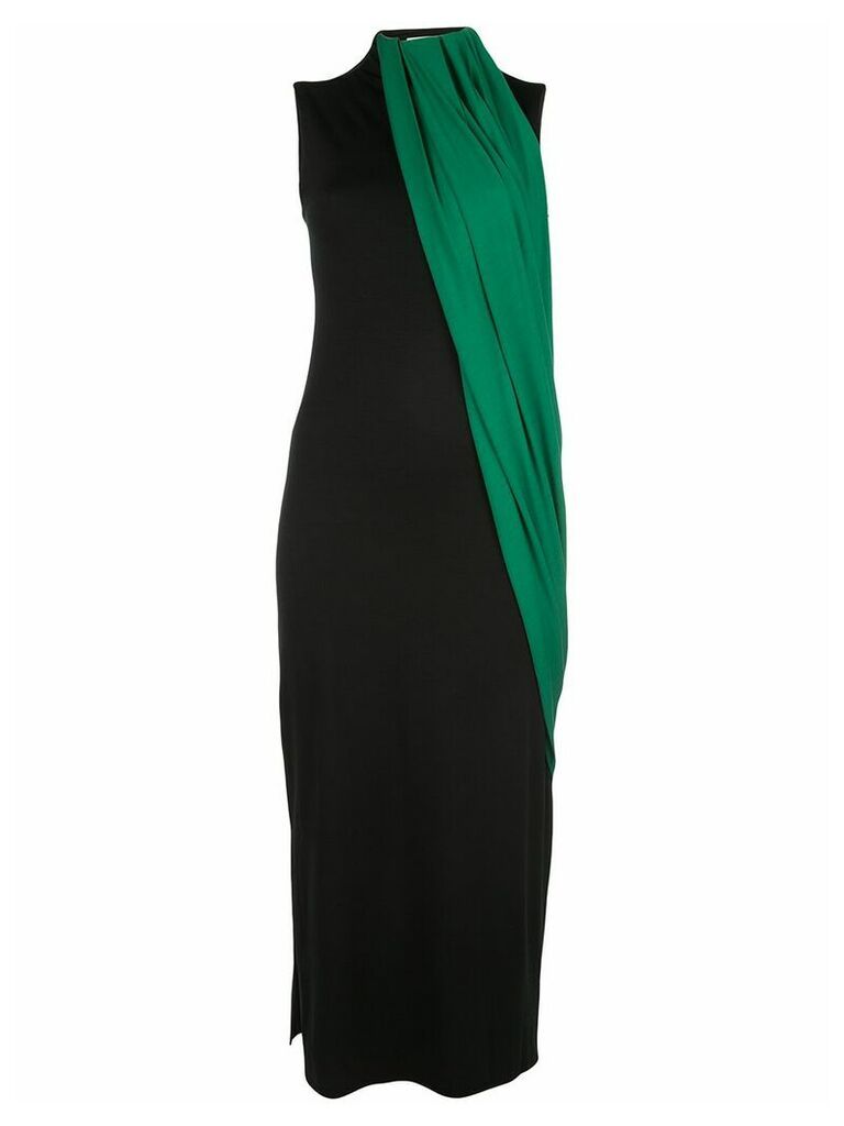Marina Moscone two-tone long dress - Black