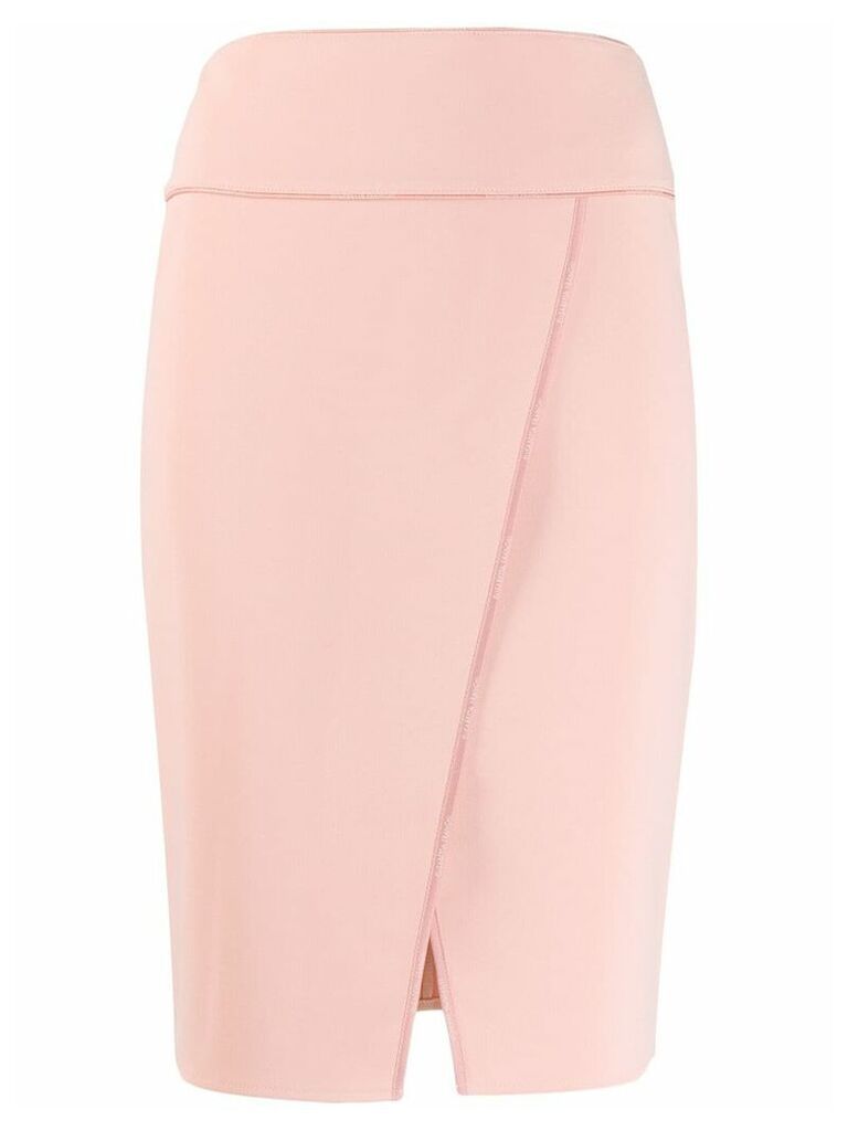 Elisabetta Franchi pencil skirt with front slit - PINK