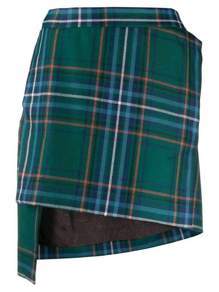 Vivienne Westwood Anglomania asymmetric tartan print skirt - Green