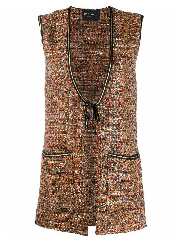 Etro long tweed waistcoat - Brown