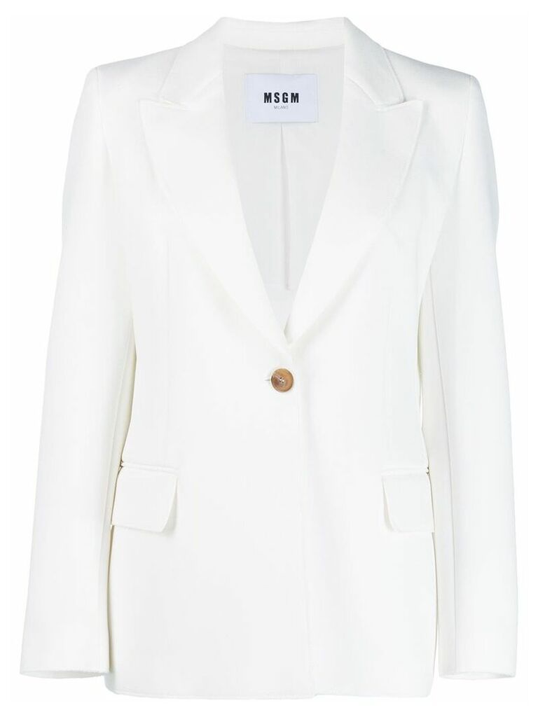 MSGM peaked lapel blazer - White