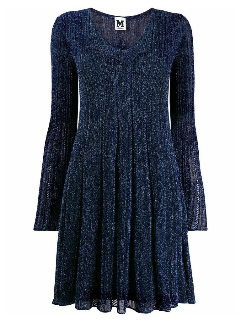M Missoni metallic V-neck dress - Blue