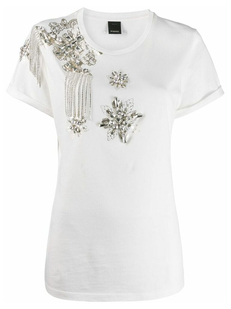 Pinko crystal embellished T-shirt - White