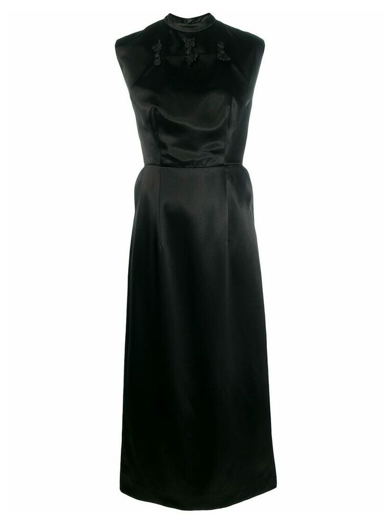 Jil Sander fitted oriental dress - Black