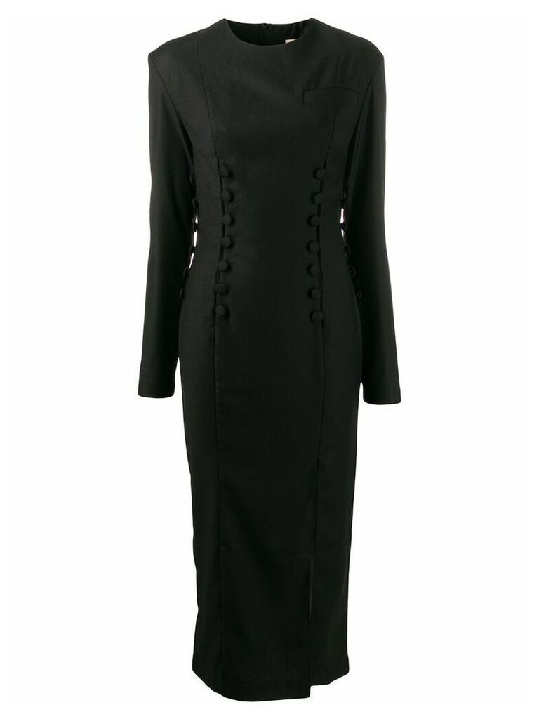 Matériel fitted button detail dress - Black