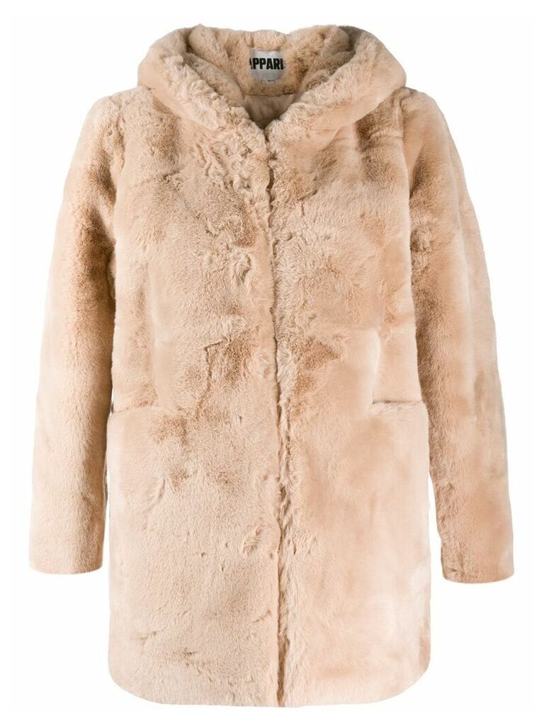 Apparis Marie hooded faux-fur coat - NEUTRALS
