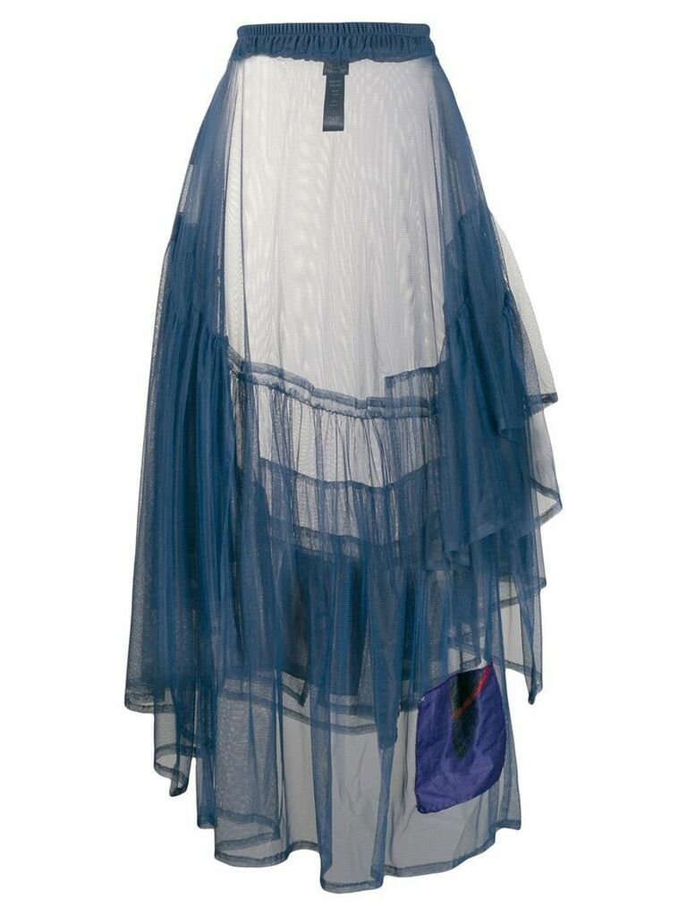 Barbara Bologna asymmetric flared skirt - Blue