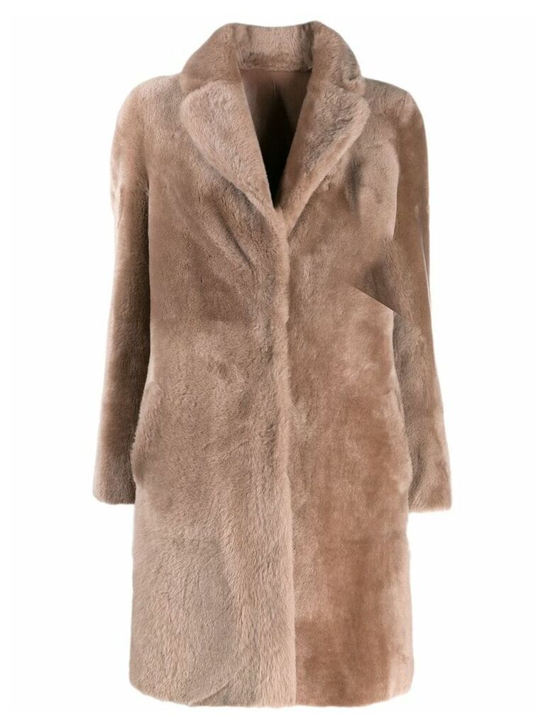 Blancha faux fur reversible coat - PINK