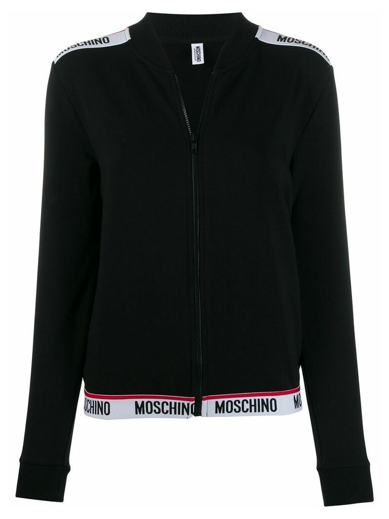 Moschino logo trim track jacket - Black