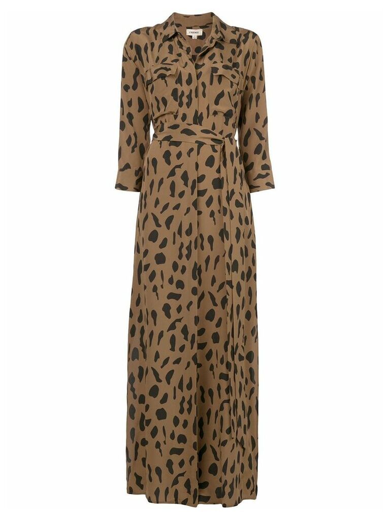 L'Agence leopard print shirt dress - Brown