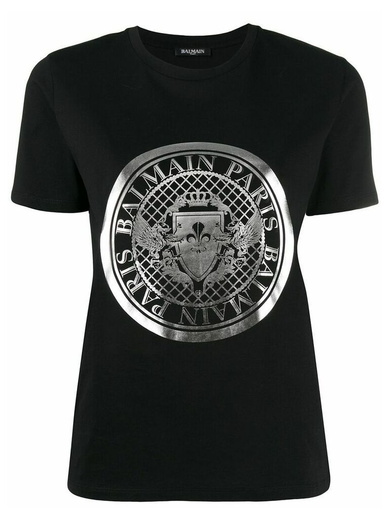 Balmain logo emblem T-shirt - Black