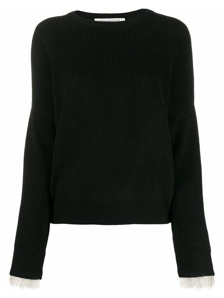 Philosophy Di Lorenzo Serafini long-sleeve knitted sweater - Black