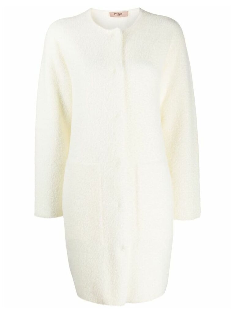 Twin-Set single-breasted cardi coat - White