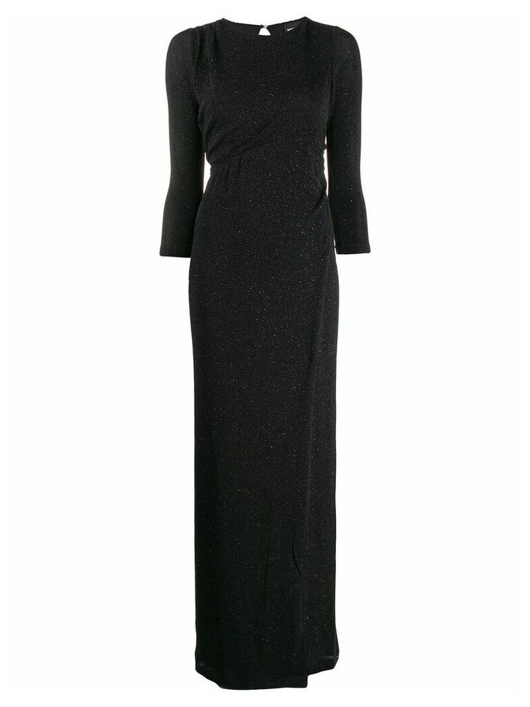 Just Cavalli cropped sleeve long dress - Black