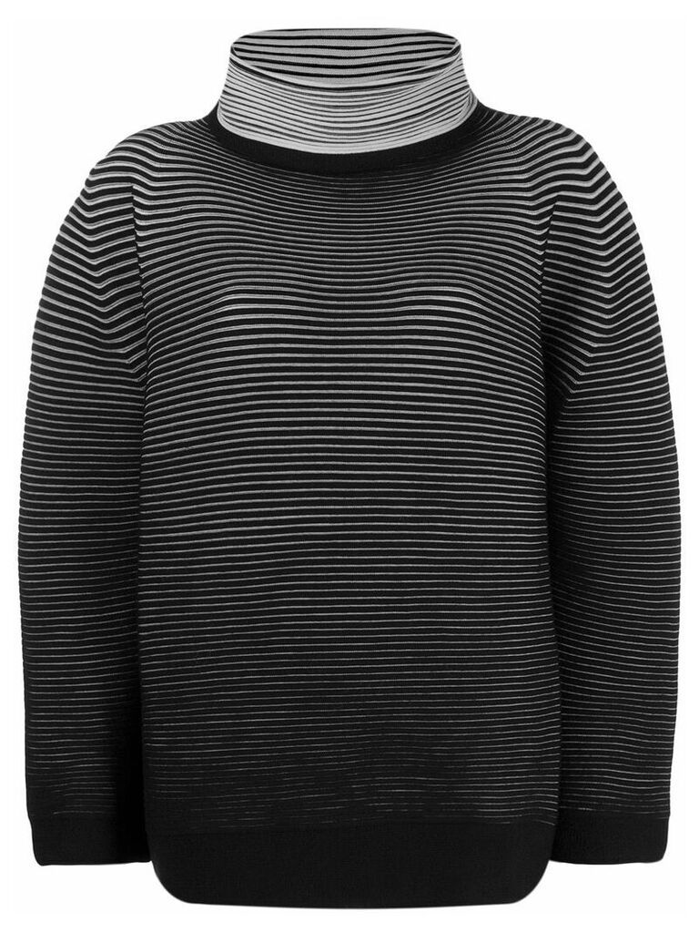 Issey Miyake loose-fit striped jumper - Black