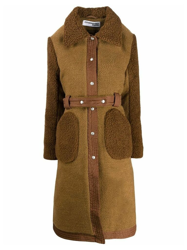 Courrèges belted coat - Brown