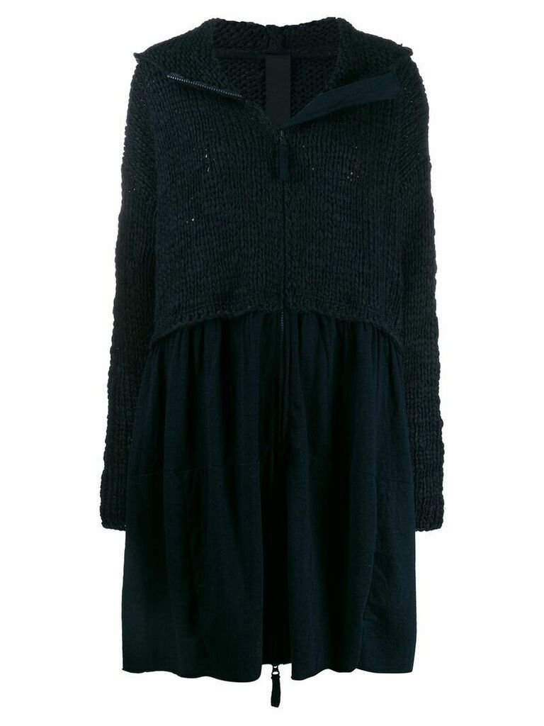 Rundholz Black Label knitted hooded cardi-coat - Blue