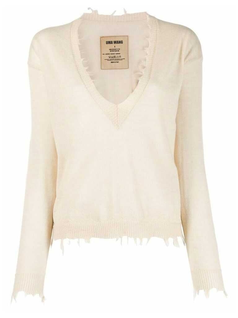 Uma Wang V-neck jumper - NEUTRALS