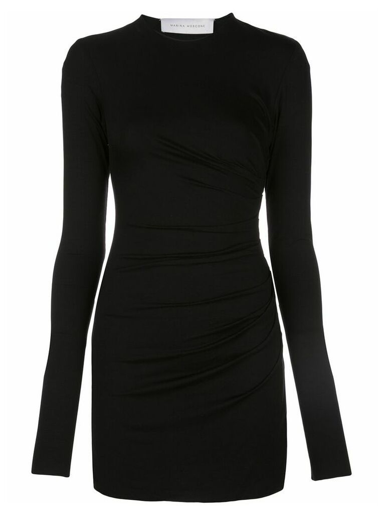 Marina Moscone long-sleeve fitted mini dress - Black