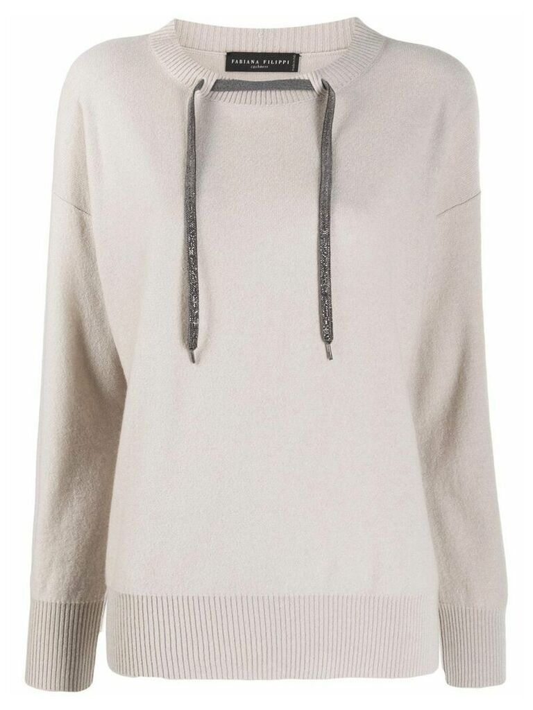Fabiana Filippi drawstring cashmere sweater - NEUTRALS