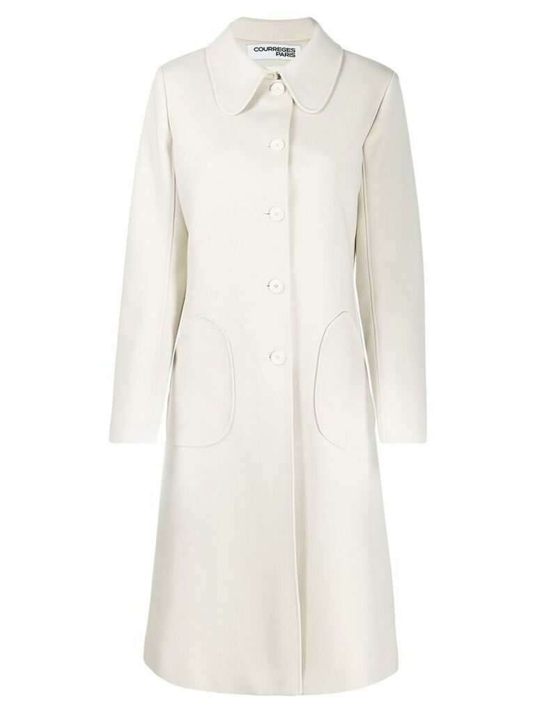 Courrèges Eyewear oversized button single-breasted coat - White