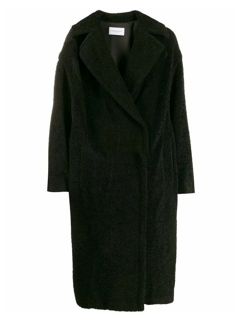 Forte Dei Marmi Couture textured logo midi coat - Black