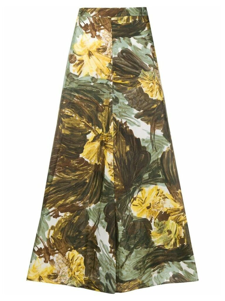 Erika Cavallini Fantasia-print silk skirt - Green