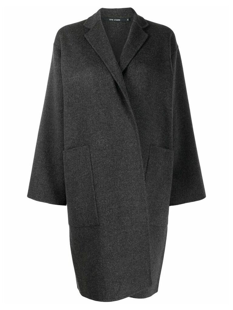 Sofie D'hoore wrap-style single-breasted coat - Grey
